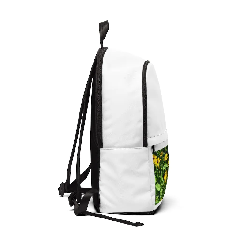 Yellow Flowers Unisex Fabric Backpack