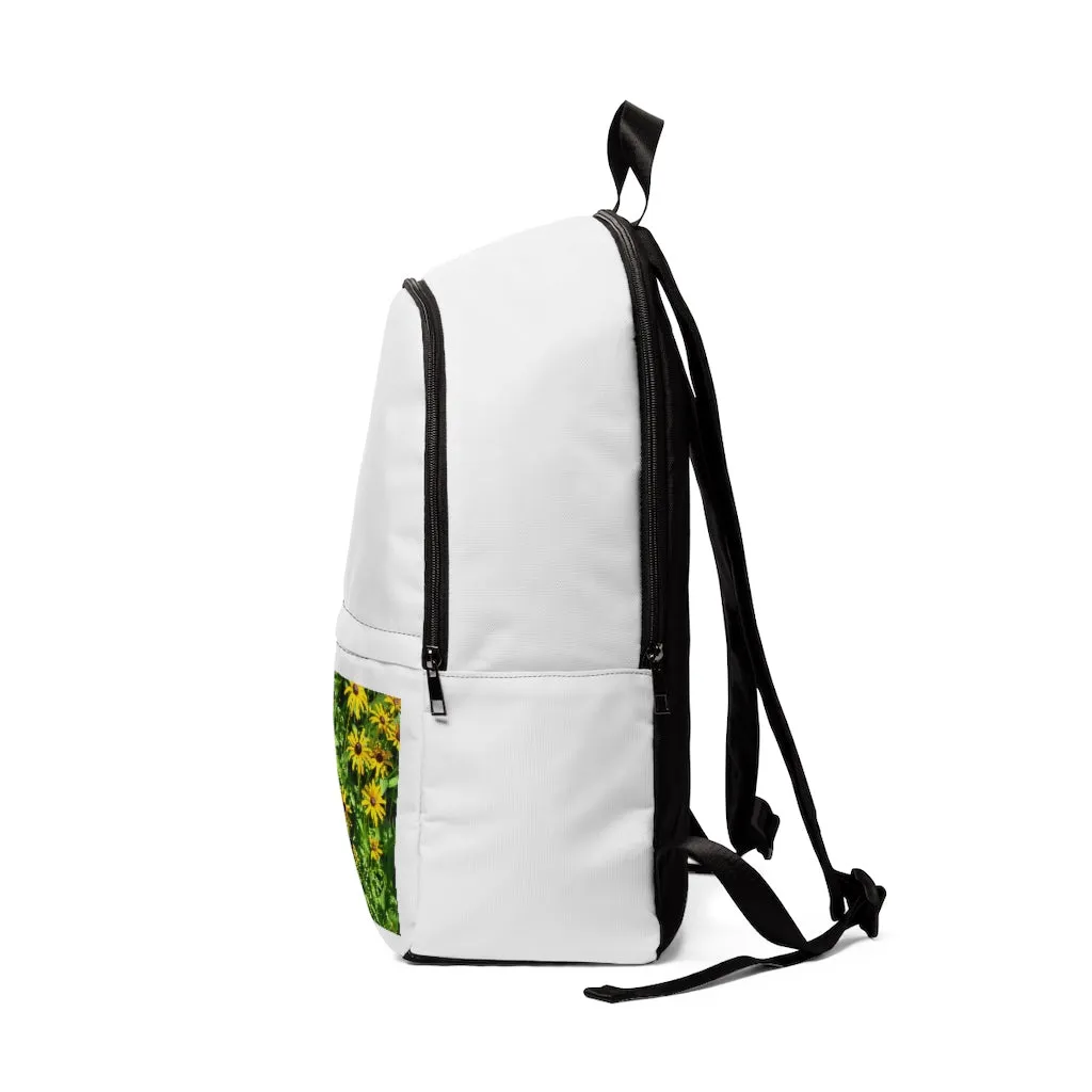 Yellow Flowers Unisex Fabric Backpack